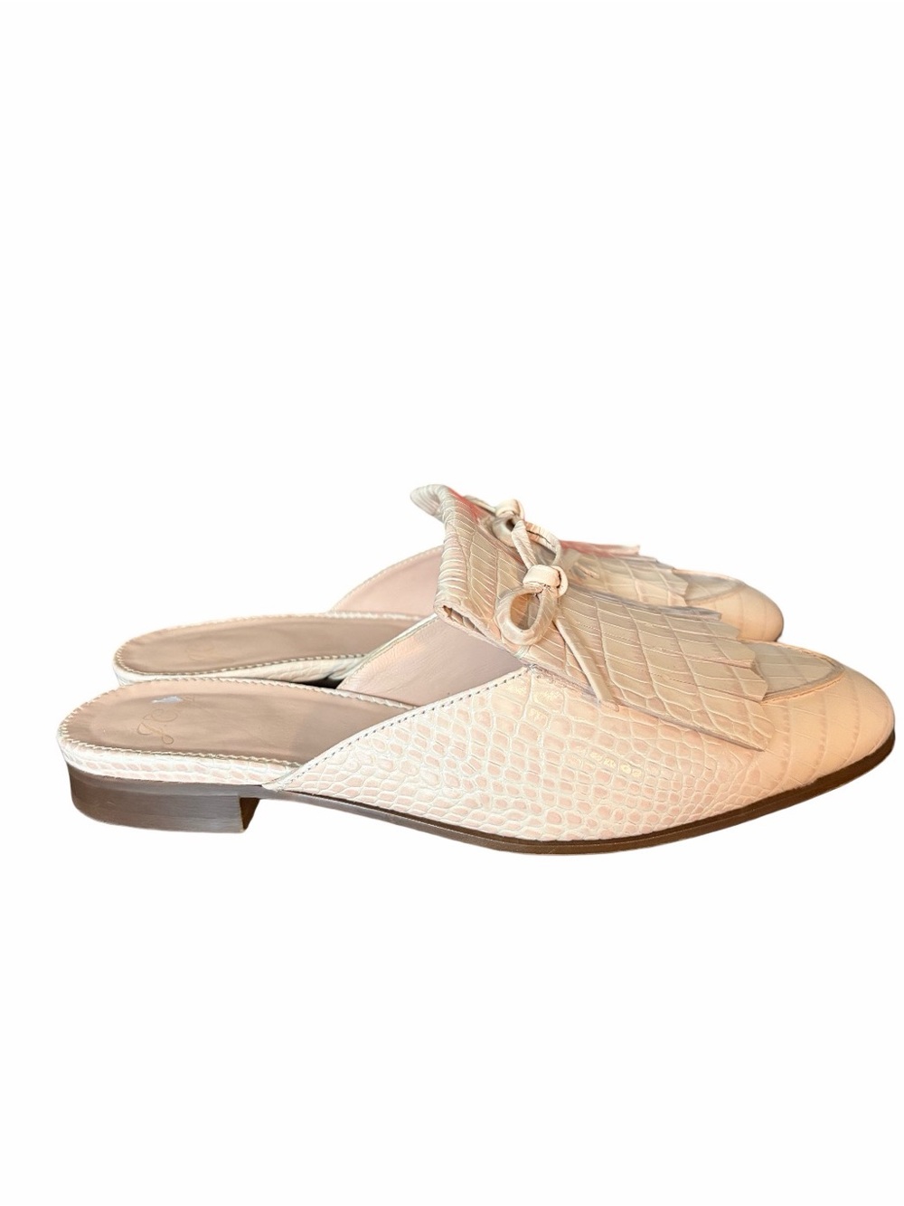 J. Crew Kiltie Academy Penny Loafer Leather Mules size 7 Sunwashed Pink - Picture 4 of 9
